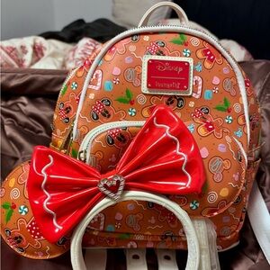 Official Loungefly LE Disney Gingerbread Backpack and Matching Headband